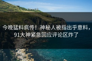 今晚猛料疯传！神秘人被指出乎意料，91大神紧急回应评论区炸了
