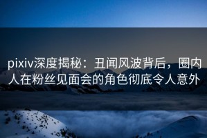 pixiv深度揭秘：丑闻风波背后，圈内人在粉丝见面会的角色彻底令人意外