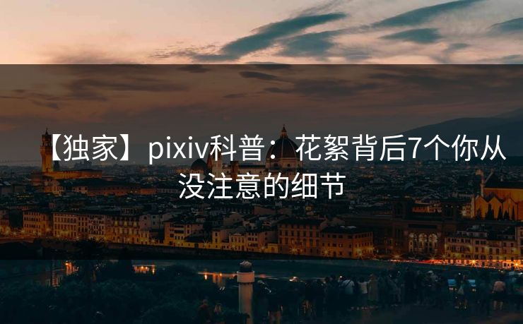 【独家】pixiv科普：花絮背后7个你从没注意的细节