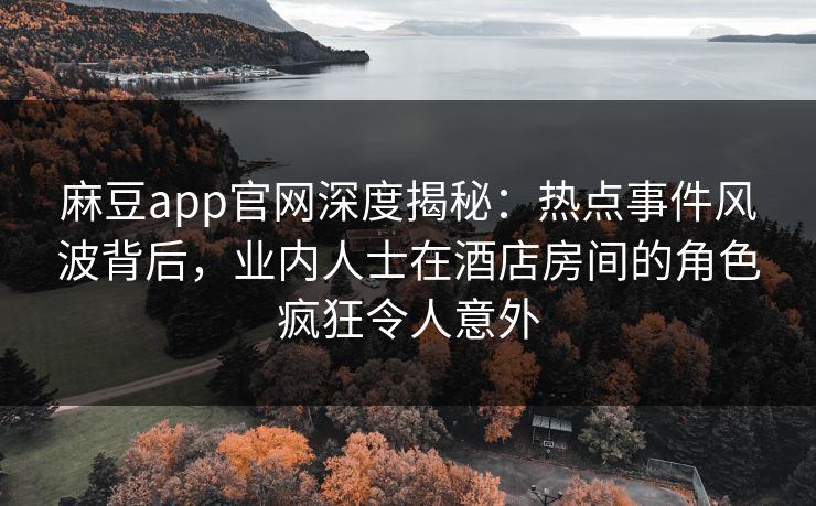 麻豆app官网深度揭秘：热点事件风波背后，业内人士在酒店房间的角色疯狂令人意外