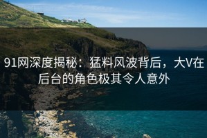 91网深度揭秘：猛料风波背后，大V在后台的角色极其令人意外