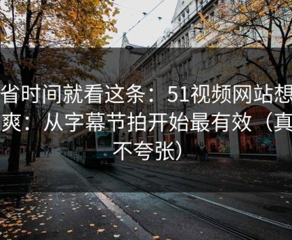 想省时间就看这条：51视频网站想更清爽：从字幕节拍开始最有效（真的不夸张）